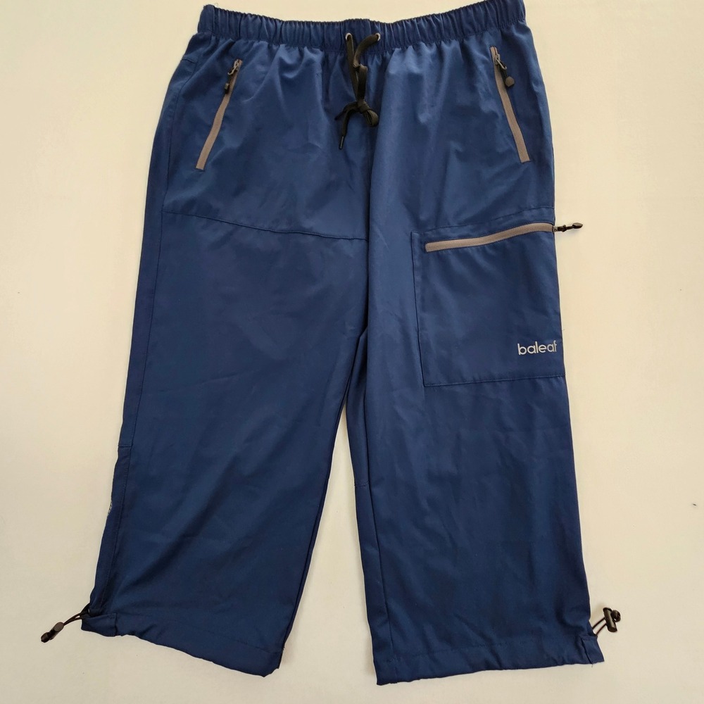 Baleaf Womens 2XL Navy Blue Water Resistant UPF 50+ Hiking Capri Pants New